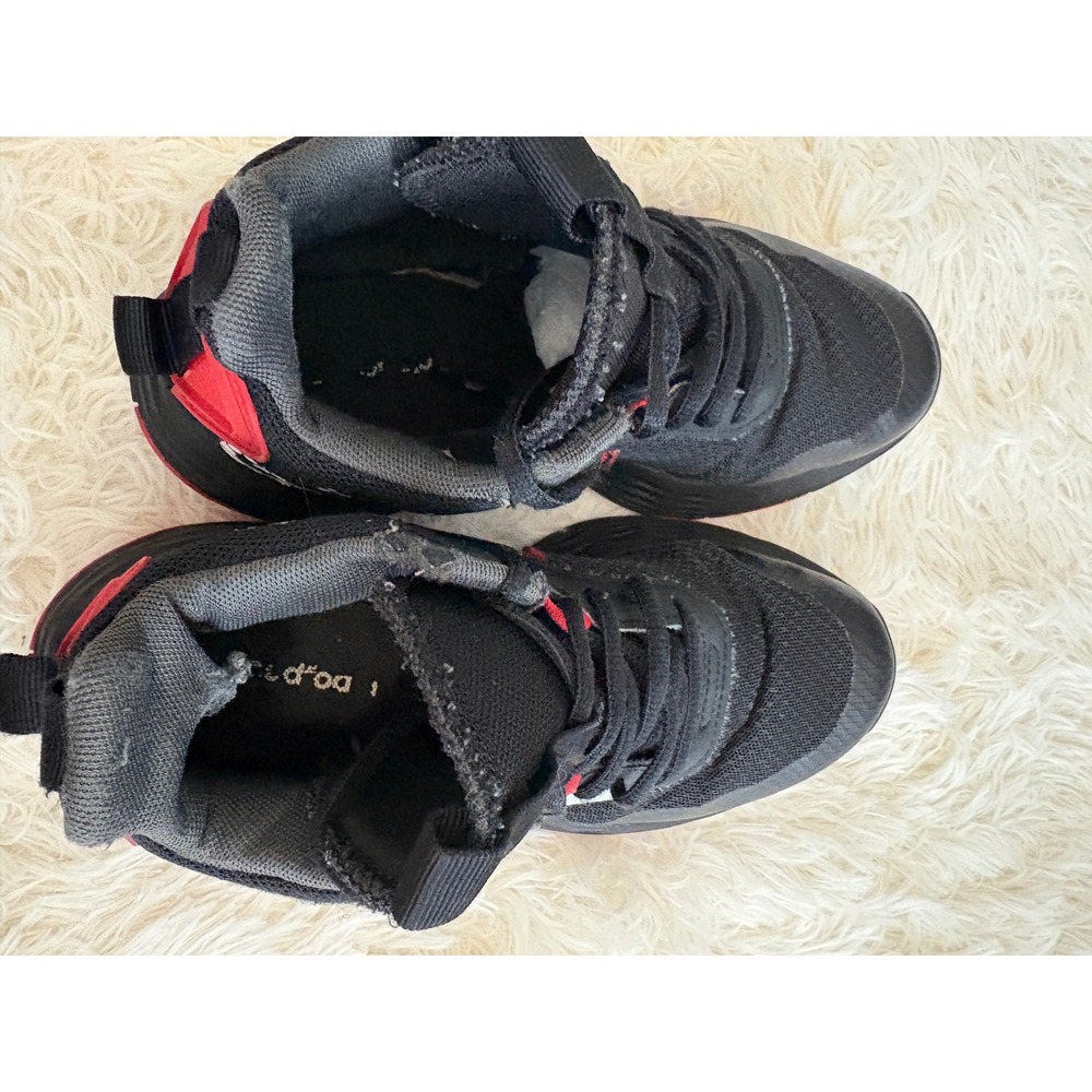 Adidas‎ Kids Basketball Shoes Black Red High Top Sneakers Youth Size 3 - Picture 7 of 8